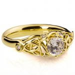 Yellow Gold Knot Diamond Engagement Ring