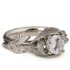 Platinum Twig and Leaves Diamond Engagement Ring
