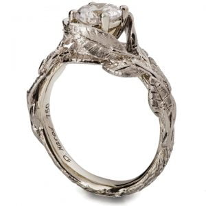 Twig and Leaves Engagement Ring Platinum and Diamond