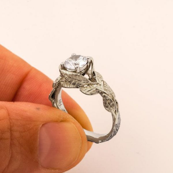 Twig and Leaves Engagement Ring Platinum and Diamond Catalogue