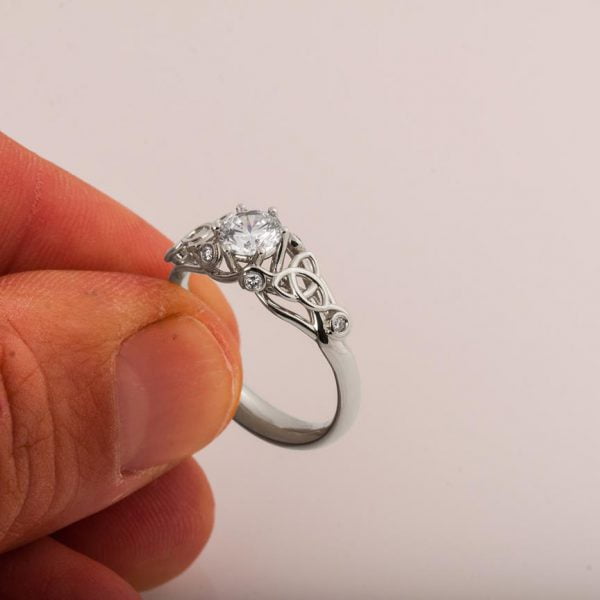 Knot Engagement Ring White Gold and Moissanite Catalogue