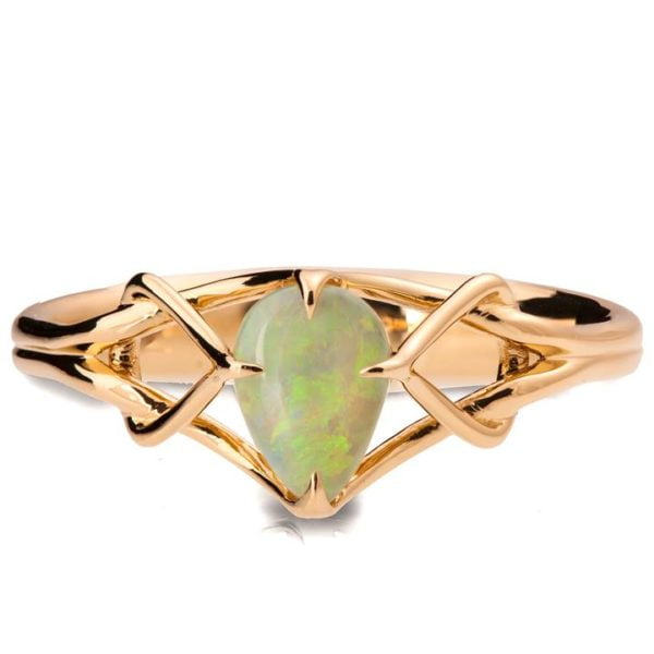 Rose Gold Opal Celtic Engagement Ring