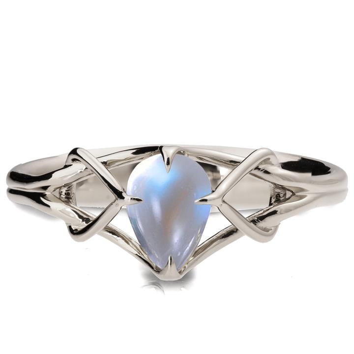 Stardust Moonstone Diamond Ring in 14K, 18K Gold and Platinum – Tippy Taste  Jewelry
