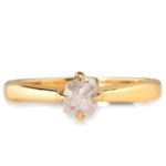 Raw Diamond Solitaire Engagement Ring