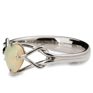 Platinum Pear Cut Opal Celtic Engagement Ring