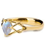 Unique Moonstone Engagement Ring Yellow Gold