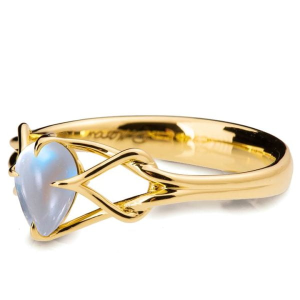 Unique Moonstone Engagement Ring Yellow Gold