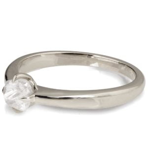 Platinum Raw Diamond Solitaire Engagement Ring