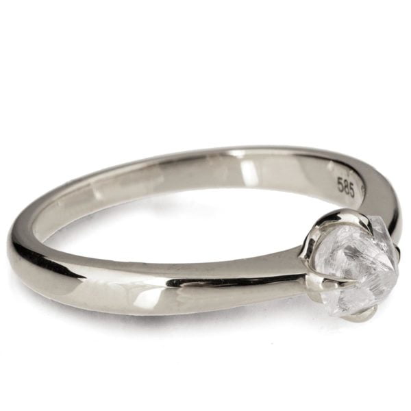 Raw Diamond Solitaire Platinum Engagement Ring