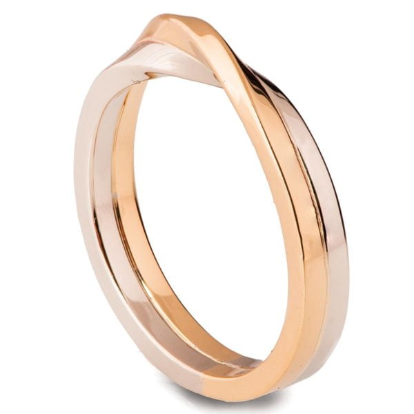 Two Toned Mobius Wedding Band Platinum and Rose Gold