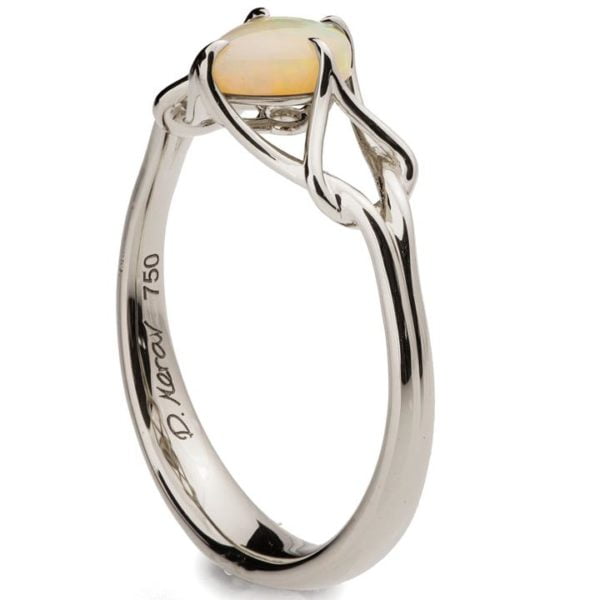 Australian Opal Celtic Engagement Ring White Gold