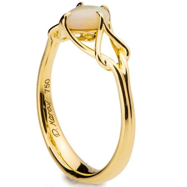 Australian Opal Celtic Engagement Ring Yellow Gold