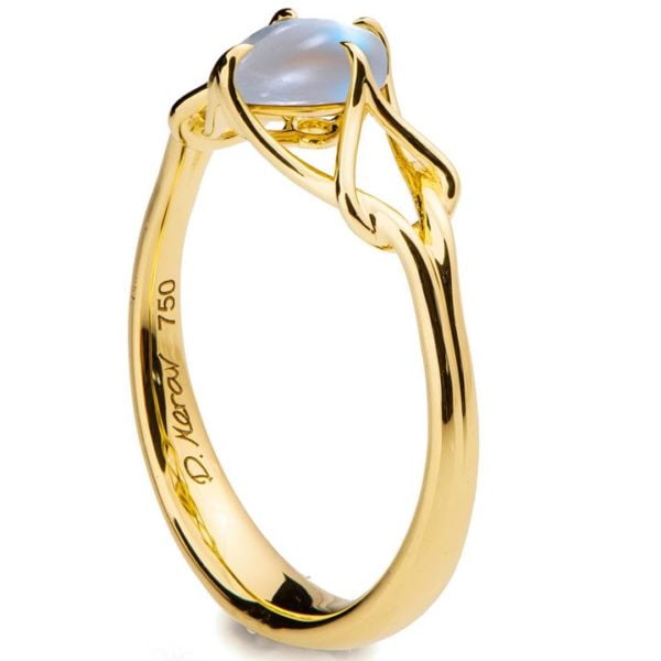 Yellow Gold Moonstone Engagement Ring