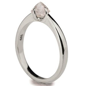 White Gold Rough Diamond Solitaire Engagement Ring