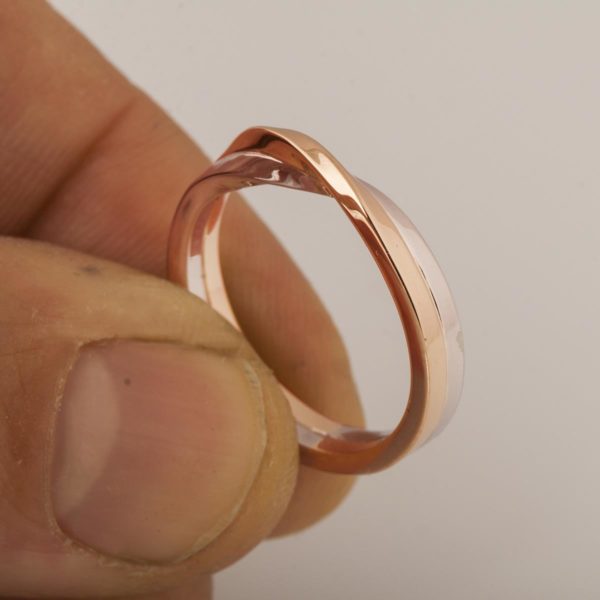 Two Toned Mobius Wedding Band Platinum and Rose Gold Catalogue
