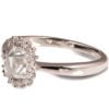 Platinum Raw Diamond Halo Engagement Ring