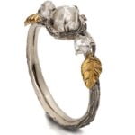 Raw Diamond Twig Engagement Ring Rose Gold