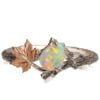 Twig and Maple Leaf Opal Ring Rose Gold