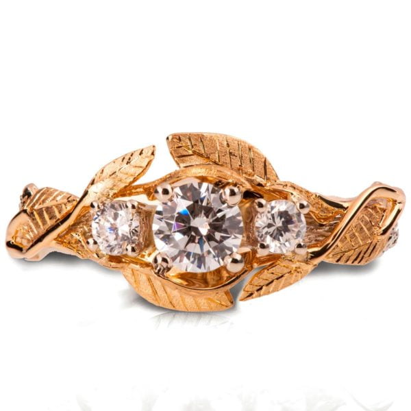Nature Inspired Diamonds Engagement Ring Rose Gold