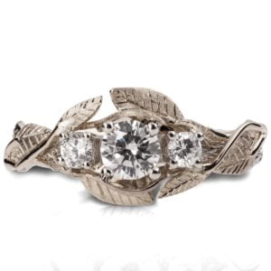 Nature Inspired Diamonds Engagement Ring White Gold