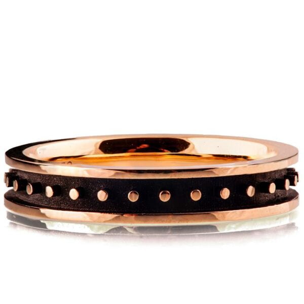 Black and Rose Gold Dots Wedding Ring