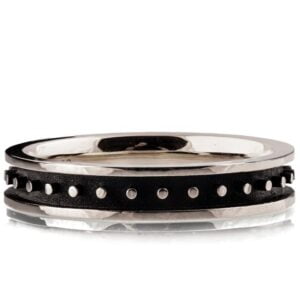 Black and White Gold Dots Wedding Ring