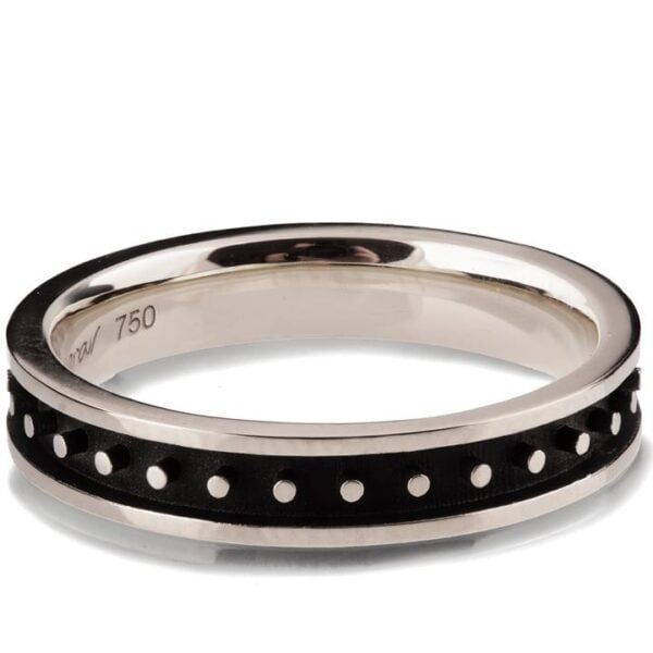 Black and White Platinum Wedding Ring