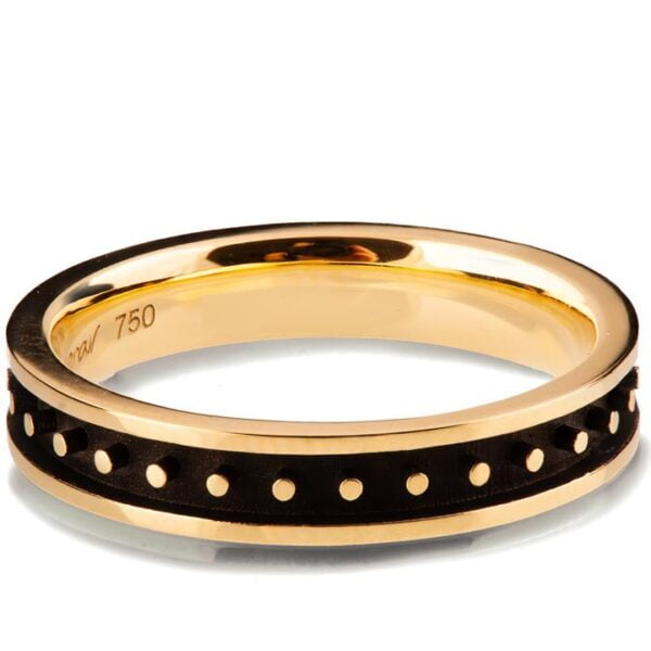 Black and Yellow Gold Wedding Ring