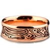 Textured Black and Rose Gold Unique Wedding Ring
