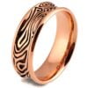 Textured Black and Rose Gold Zebra Wedding Ring
