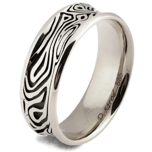 Zebra Platinum Wedding Ring