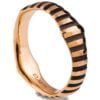 Black Striped and Gold Wedding Band Yellow Gold