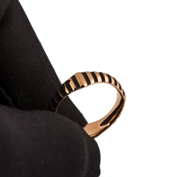 Black Striped and Gold Wedding Band Rose Gold Catalogue