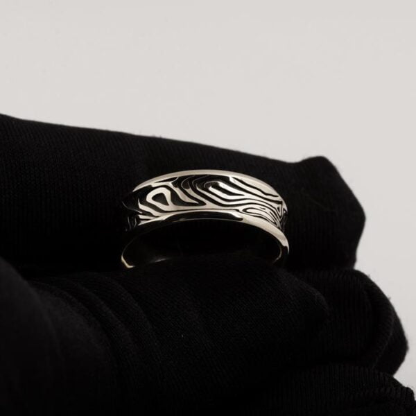 Textured Black and White Gold Wedding Band Catalogue