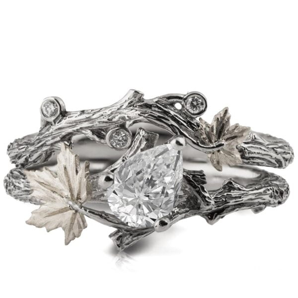 Twig and Maple Leaf Bridal Set Platinum and Diamond Catalogue