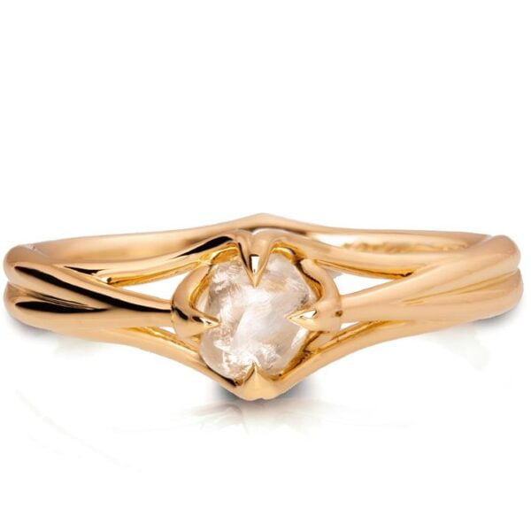 Rose Gold Solitaire Rough Diamond Engagement Ring