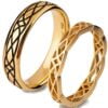 Yellow Gold His & Hers Celtic Wedding Bands