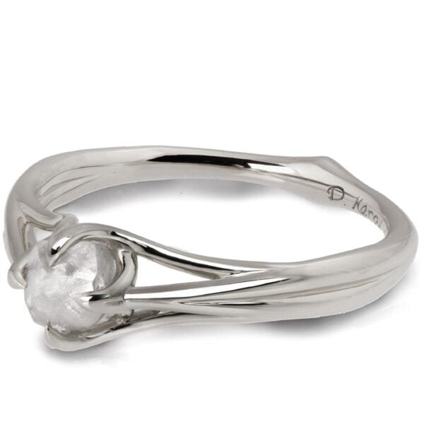Solitaire Raw Diamond Engagement Ring