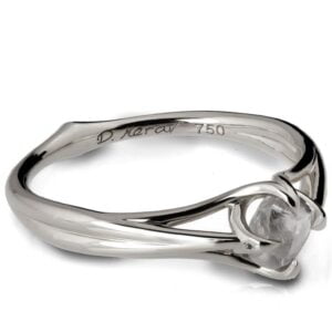 Platinum Solitaire Raw Diamond Engagement Ring