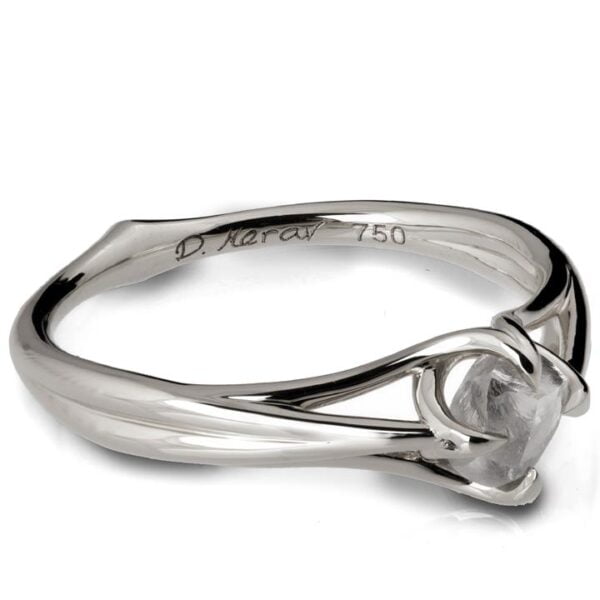 Platinum Solitaire Raw Diamond Engagement Ring