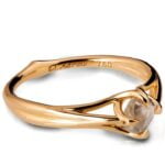 Rose Gold Solitaire Raw Diamond Engagement Ring