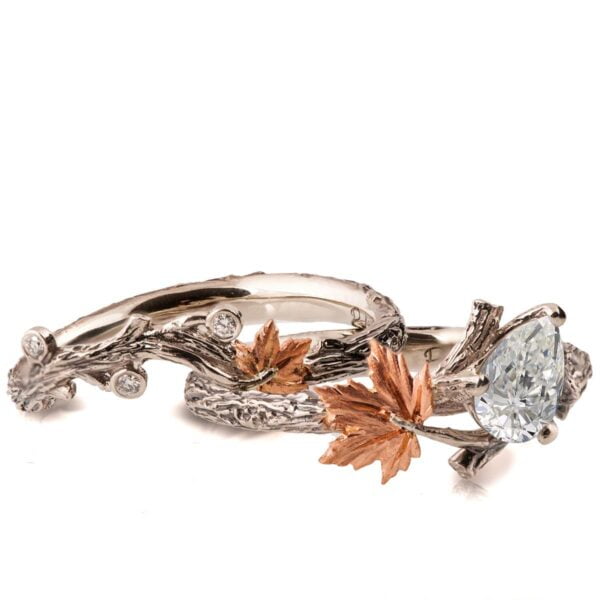 Twig and Maple Leaf Bridal Set Rose Gold and Diamond Catalogue