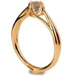 Rose Gold Raw Diamond Solitaire Engagement Ring