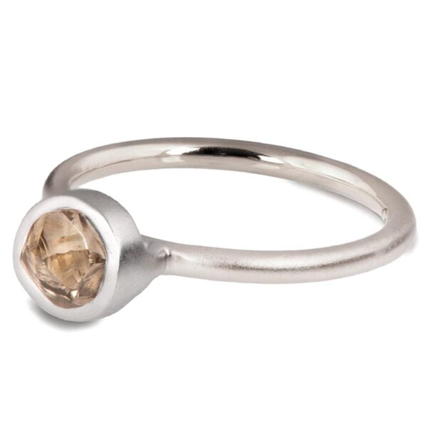 Minimalistic Raw Diamond Solitaire Engagement Ring Platinum Catalogue