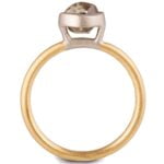 Minimalistic Raw Diamond Solitaire Engagement Ring Yellow Gold and Platinum