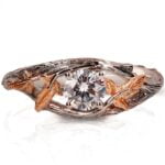 Nature inspired Rose Gold Ivy Leaf Diamond Engagement Ring