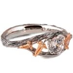 Ivy Leaf Moissanite Platinum Engagement Ring
