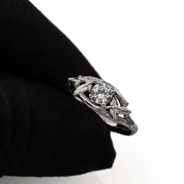 Twig and Ivy Leaf Engagement Ring White Gold and Diamond Catalogue
