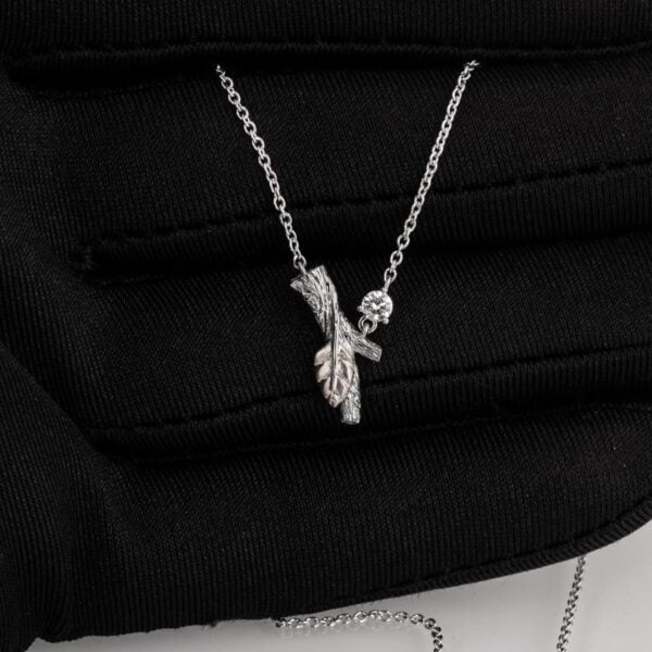 Twig and Leaf White Gold and Diamond Pendant Catalogue