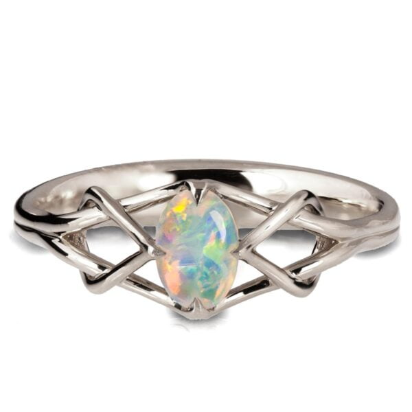 Opal Celtic Engagement Ring Platinum Catalogue